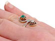 Antique Emerald and Diamond Ring in Gold Wearing Hand