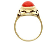 14k Gold Coral Ring Vintage