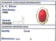 14k Gold Coral Ring Card