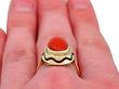 14k Gold Coral Ring Wearing 
