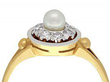 14k Yellow Gold Pearl and Diamond Ring