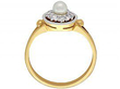 14k Yellow Gold Pearl and Diamond Ring