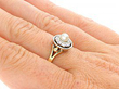 14k Yellow Gold Pearl and Diamond Ring