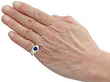 Oval Cut Sapphire and Diamond Ring Wearing