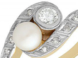 Antique Pearl and Diamond Twist Ring