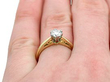 Yellow Gold Vintage Engagement Ring Wearing 
