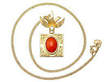 Coral & Gold Pendant Vintage