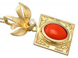 Red Coral & Gold Pendant