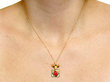 Coral & Gold Pendant Wearing