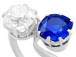 Sapphire and Diamond Twist Ring