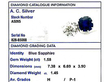 Blue Sapphire and Diamond Twist Ring Finger grading card