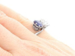 Blue Sapphire and Diamond Twist Ring being worn