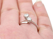 Diamond Twist Ring White Gold Finger Wearing