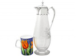 Sterling silver glass claret jug 