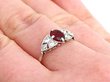 1950s garnet and diamond ring in platinum