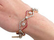 wearing ruby and diamond bracelet