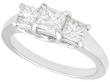Princess Cut Trilogy Ring