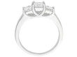 Princess Cut Trilogy Ring Wearing