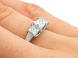 Princess Cut Trilogy Ring Wearing