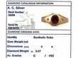 Vintage Gold Ruby Ring Card