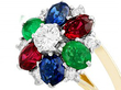 Gemstone Diamond Cluster Ring