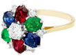 Gemstone Diamond Cluster Ring