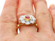 ruby and diamond ring on hand
