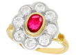 ruby and diamond cluster ring