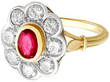 ruby and diamond cluster ring