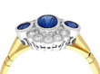 Sapphire and Diamond Cocktail Ring in 18k Yellow Gold