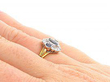 Sapphire and Diamond Cocktail Ring in Yellow Gold Wearing Hand