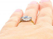 Sapphire and Diamond Cocktail Ring in Yellow Gold Wearing Finger