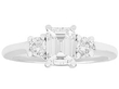 Emerald Cut Trilogy Ring
