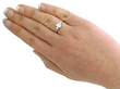 Emerald Cut Trilogy Ring Wearing 
