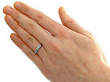 Bezel Set Diamond Ring White Gold with Five Stones on the hand