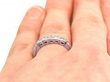 Bezel Set Diamond Ring White Gold with Five Stones on hand