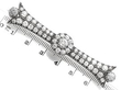Diamond Bar Brooch Size