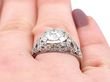 Diamond Cocktail Ring in Platinum on finger