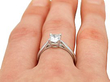 Cushion Cut Diamond Solitaire Ring Wearing 