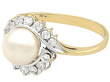 vintage pearl cocktail ring in gold