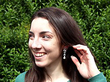 Pearl & Diamond Drop Earrings Wearing
