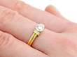 bezel set diamond engagement ring wearing