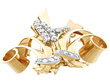 Double Clip Brooch Gold