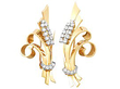 Double Clip Brooch Gold