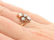 Rose Gold Pearl & Diamond Ring Antique Wearing