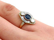 Vintage Art Deco Diamond and Sapphire Ring Wearing