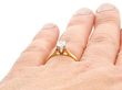Princess Cut Diamond Solitaire Ring Gold Wearing 