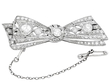 Diamond Bow Brooch in White Gold