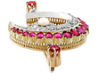 Ruby Crescent Brooch Antique