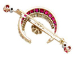 Antique Ruby Crescent Brooch Reverse